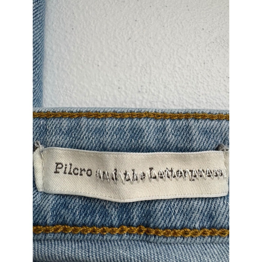 Pilcro and the Letterpress Light Wash Skinny Jeans with Floral Embroidery - Picture 5 of 10